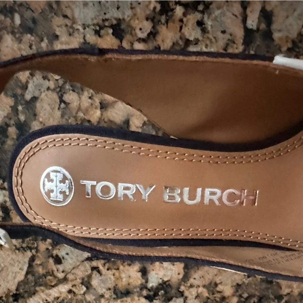 Tory Burch Sling Back Pump Spencer Navy